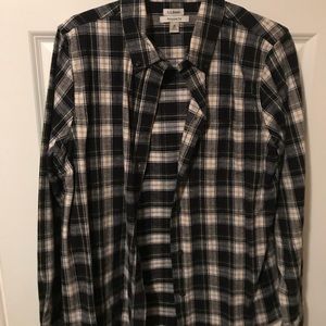 Green Plaid Flannel Button Down